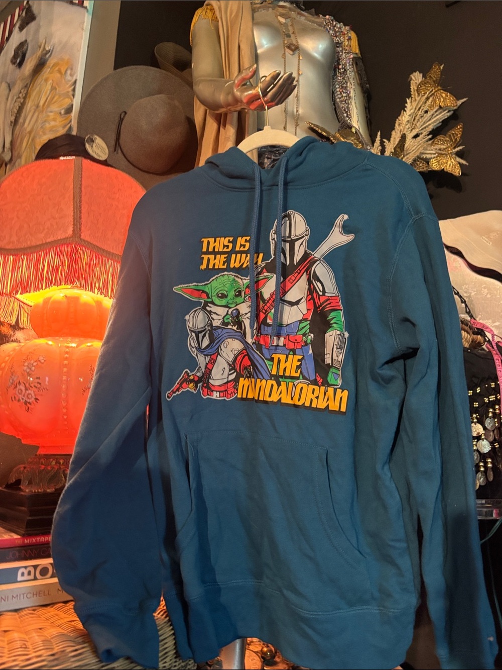 Star Wars Mandalorian Crewneck Hoodie - Teal Blue